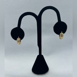 14K Gold Diamond Cut 50" Round Hoop Earrings
